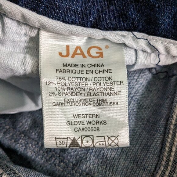 Jag Jeans High Rise Skinny Distressed Pull-On Jeans Dark Wash Blue Women's SZ 6 - Picture 15 of 16